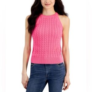 Nautica Jeans Women's Round-Neck Cotton Sleeveless Cable-Knit Size XL